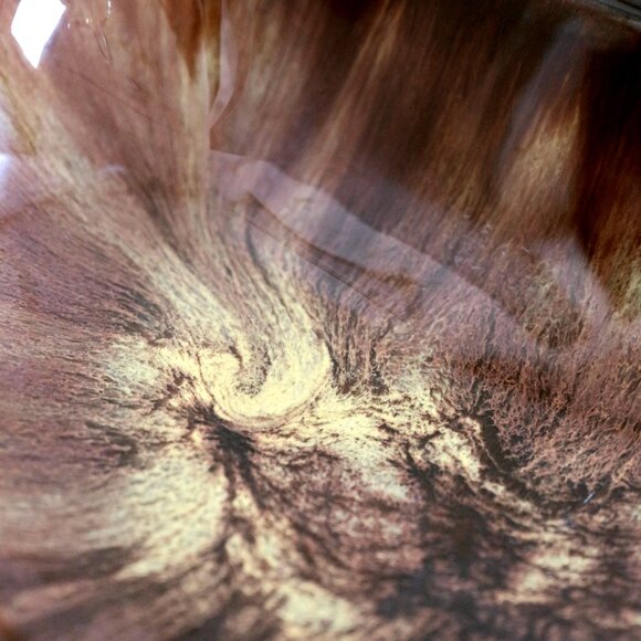 Vintage Harvest Gold Ceramic Ashtray by Blue Mountain Pottery, Brown & Gold Drip - Picture 5 of 7